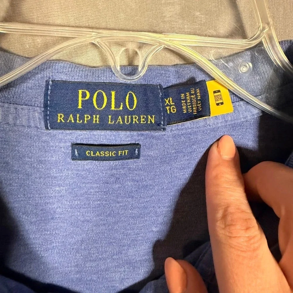 Polo Ralph Lauren Mens XL Classic Fit Blue Heather Short Sleeve Polo Shirt Prep